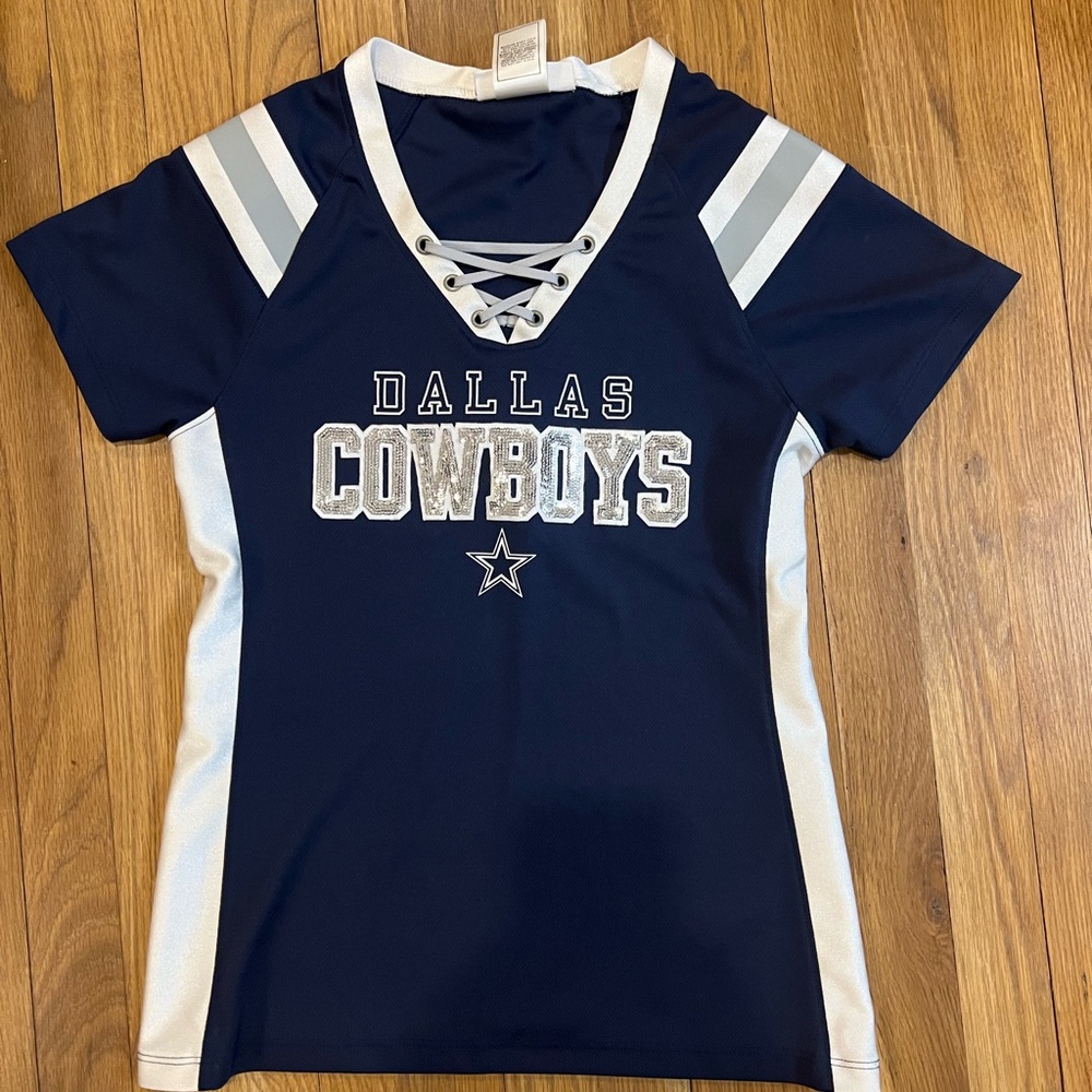 Blue and White Dallas Cowboys Jersey Fashion Top